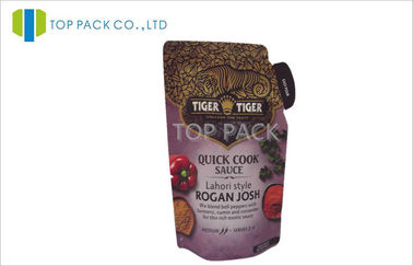 La bolsa plástica de la salsa de Rogan Josh que empaquetaba 8oz modificó la impresión para requisitos particulares de 12c