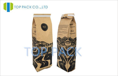 Materiales alineados hoja de empaquetado del papel de Kraft de los bolsos del café lateral del escudete con la válvula