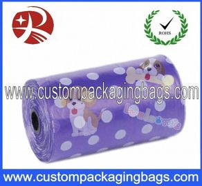 El impulso púrpura de encargo biodegradable del perro del LDPE/de EPI empaqueta con el rollo
