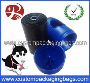 El impulso negro del perro de la basura del animal doméstico empaqueta Oxo-biodegradable con el dispensador azul