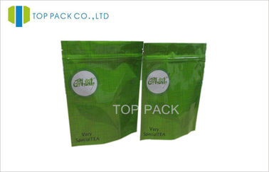 El té verde plástico se levanta bolsas 500 gramos con el escudete inferior