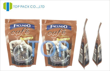 Brown imprimió bolsas laminadas con la cremallera reutilizable para el grano de café