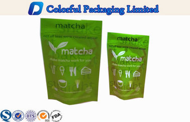 Recicle el color de CMYK/de Pantone que plásticos Ziplock se levantan la bolsa para el té verde