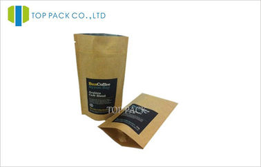 Bolsos de café lacrables del papel del grano de café 150g Kraft una válvula de aire de la manera