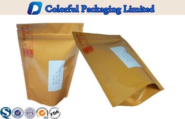 El Ziplock amarillo recicla plástico se levanta la bolsa para el té, bocados, comida de la nuez