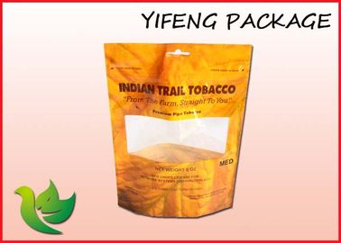 La ventana clara plástica se levanta la bolsa con la cremallera para el tabaco Packaing