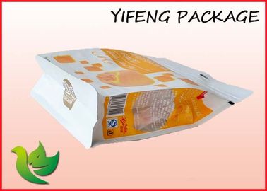 Bolsa de papel alineada plástico de la parte inferior plana con el cierre superior de cremallera para la fruta seca