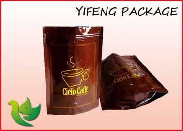 Levántese el bolso de empaquetado del café del papel de aluminio con la cremallera y la válvula