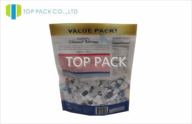 1.5LB plásticos se levantan las bolsas para el camarón del coco, bolso de empaquetado de los mariscos