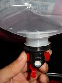 El rojo modificado para requisitos particulares impreso se levanta la bolsa con la prueba de empaquetado del escape del canalón