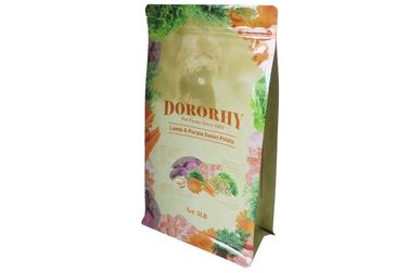 La aduana laminó el empaquetado se levanta la bolsa con la cremallera para el alimento para animales